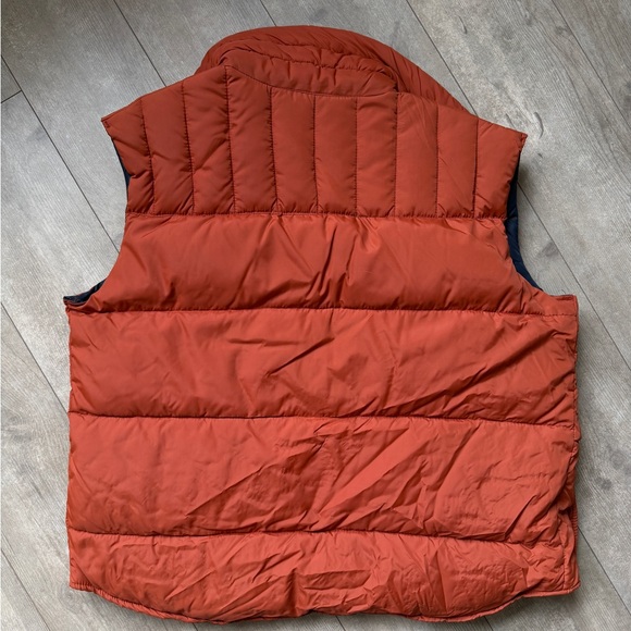 William Barry Rust Orange Quilted Puffer Vest with Navy Lining - Picture 8 of 8